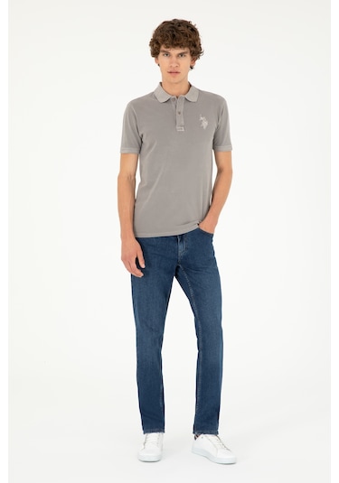 U.S. Polo Assn. Erkek Slim Fit Polo Yaka Koyu Gri Basic Tişört 50294207-VR080 U.S. Polo Assn. Erkek Slim Fit Polo Yaka Koyu Gri Basic Tişört 50294207-VR080