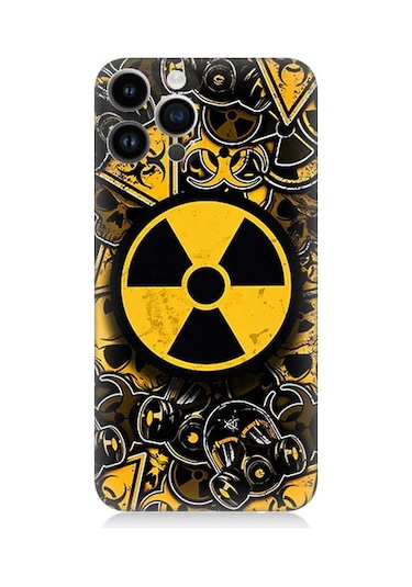 Apple Uyumlu iPhone 14 Pro  Nükleer Sembol Desenli Silikon Kılıf