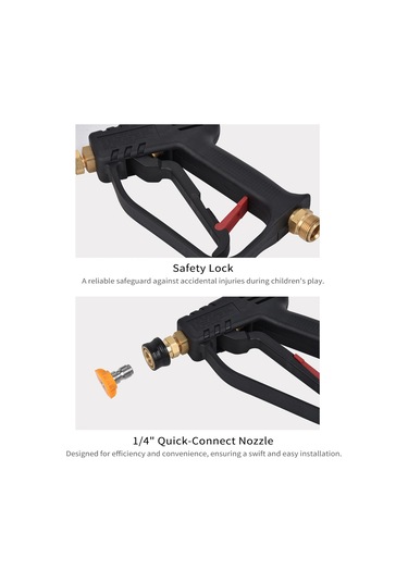 Moveevo 4000 Psı Yüksek Basınçlı Araç Temizleme Makinesi, 5 Nozullu Hızlı Bağlantı M22 Hortum Adaptörü