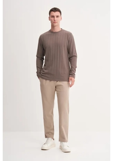 Cazador Premium Kalın Jakarlı Interlok Regular Fit Sweatshirt-53950 Vizon Cazador Premium Kalın Jakarlı Interlok Regular Fit Sweatshirt-53950 Vizon