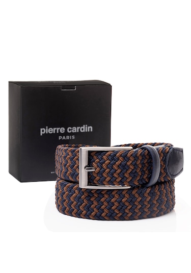 Pierre Cardin Multi Renk Örgü Erkek Kemer En 3,5 Cm Pc-1745 Kahverengi - Lacivert