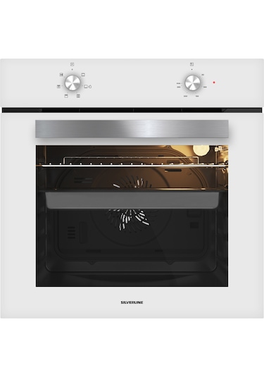 Silverline BO65E1W01-CS5349W01-3481 Flam Beyaz Cam Ankastre Set