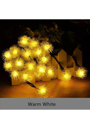 Technojet Solar 50 Ledli 7 Metre Günışığı Güneş Enerjili Ponpon B Çok Renkli