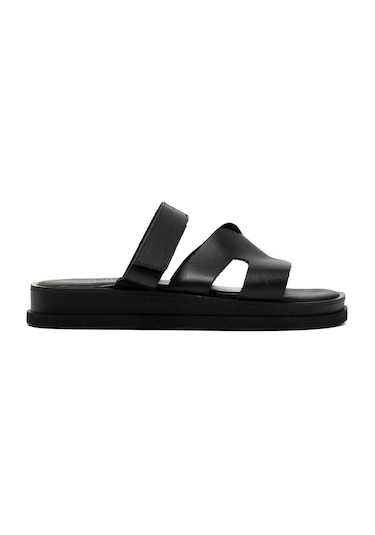 19 Black Terlik Kadın 26224 Myconian 2025 Greek Sandal Siyah
