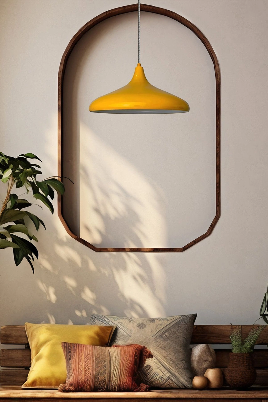 Champion Sarı Özel Kablo Avize - Alüminyum 35 Cm Cafe Rustik Sarkıt Mutfak Lamba Modelleri SARI