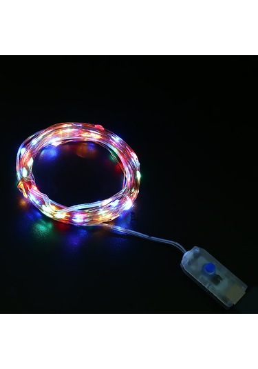 Vkemall 5m 50 Led Renkli Bakır Tel Dekoratif Işık, 8 Fonksiyonlu Kumandalı Usb Şarjlı Yıldız Işık Zinciri Çok Renkli