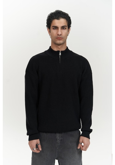 Mathis Siyah Balıkçı Yaka Erkek Triko Kazak Siyah