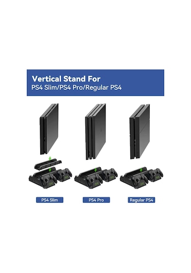 Ps4 Slim 3 Fanlı Soğutucu Stand + Çift Şarj Dock Tp4-882c