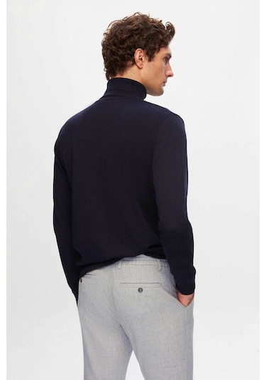 Ds Damat Regular Fit Lacivert Pamuk Karışımlı Balıkçı Yaka Triko Kazak 5HF06ORT12007 Lacivert