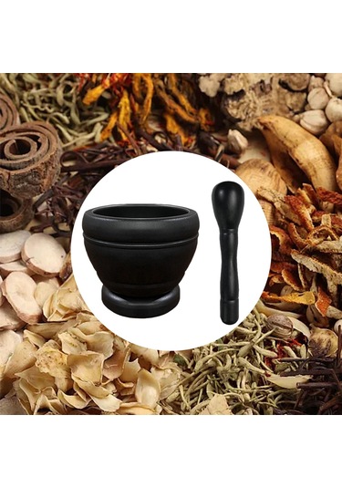 Homyl Havan Ve Tokmak Seti Çok İşlevli Mutfak Ezici Chutney Siyah