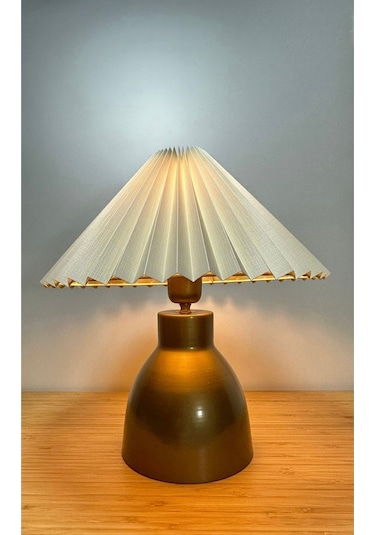 Modern Abajur Umbrella Abajur Masa Lambası Elektrik Ile Çalışır Gold