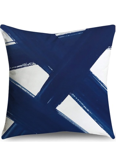 Kuzey Avrupa Geometrik Keten Yastık 45 45 Cm-35 Ekru