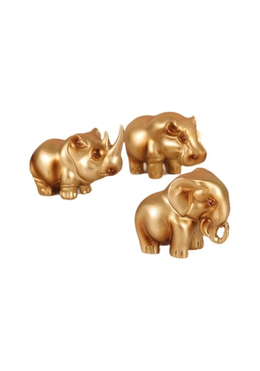 Suntek Gergedan Fil Su Aygırı Heykelciği 3 Parçalı Set 6cmx5cmx3cm