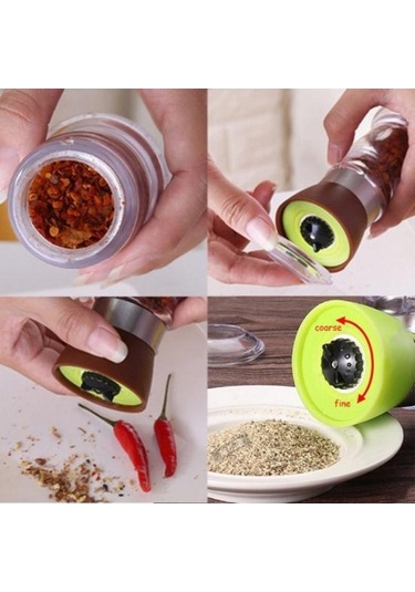 Besthome1 Taşınabilir El Karabiber Değirmeni Baharat Tuzluğunu El Büküm Aracı Kahverengi