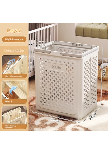 Çocuk Oyuncak Saklama Sepeti Büyük Kapasiteli Bebek Bebek Bebek Ev Peluş Bebek Yapı Taşı Bitirme Kutusu Saklama Kutusu Beyaz