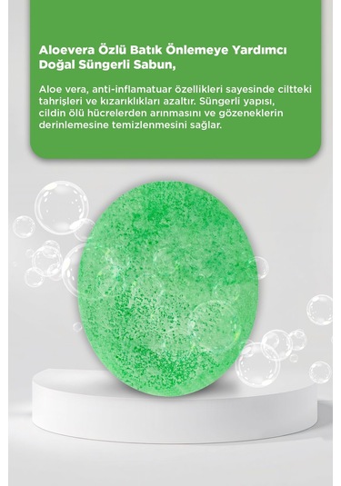 Aloevera Özlü Batık Ve Çilek Bacak Onarımına Yardımcı Doğal Süngerli Sabun 130gr Aloe Vera