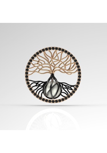 Istiridye Içerisinde Siyah Taşlı Yaşam Inci Kolye Seti Aaa Akoya (429537853)