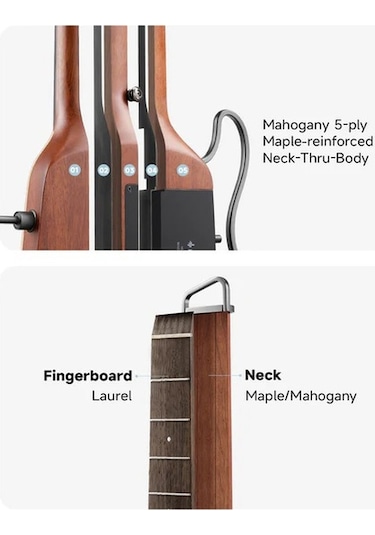 Donner Hush-i Pro Elektro Akustik Gitar Natural Ladin
