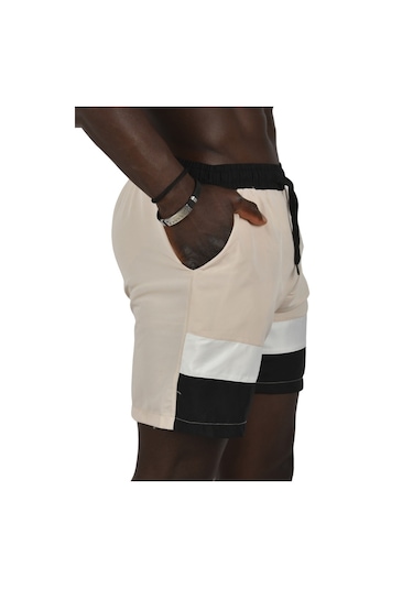Deepsea Erkek Bej Micro Kumaş Fileli Deniz Şortu 003 Deepsea Erkek Bej Micro Kumaş Fileli Deniz Şortu 003