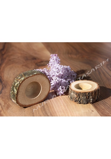 Nurahşap Dilim Kütük Mumluk