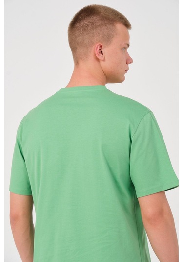 Erkek 2 Li Paket %100 Pamuk Oversize Tişört Basic Bisiklet Yaka Kısa Kollu T-shirt Yeşil