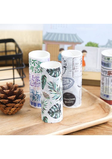 Vkemall Renkli Ve Desenli Washi Bant - 100mm Genişlikte Dıy Dekorasyon Ve El İşleri İçin Yapışkanlı Bant