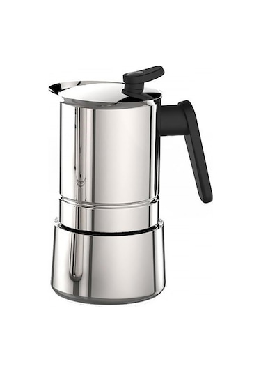 Pedrini Steel Moka Pot 4 Kupa - Paslanmaz Çelik