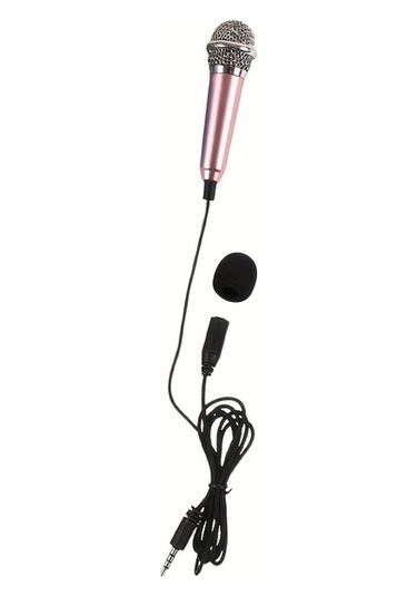 Sunshine011 Rose Gold Mini Mikrofon, 3.5mm Jaklı, Şarkı Söyleme, Kayıt, Oyun, Görüntülü Görüşme İçin Taşınabilir