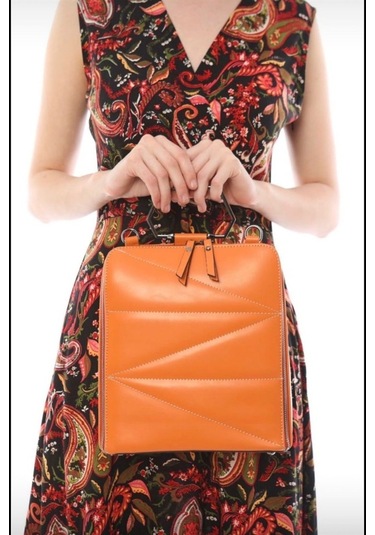 Sentt Deri Dilimli Üçgen Büyük Boy Çanta-Bordo