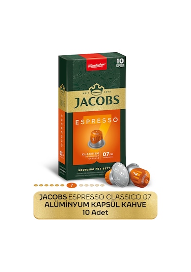Jacobs Espresso 7 Classico Kapsül Kahve Nespresso Uyumlu 10 Kapsül