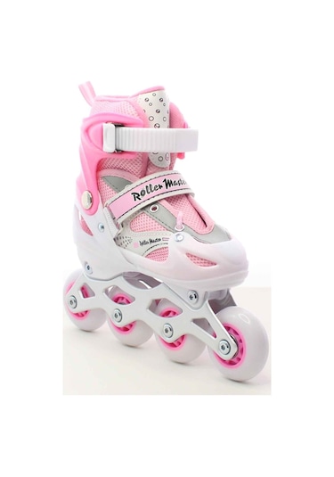 Paten Ayarlanabilir 2+2 , 2+1 Metal Gövde Alıştırma Çocuk Pateni Pembe