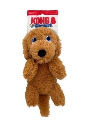 Kong Comfort Pups Goldie Köpek Şeklinde Peluş Köpek Oyuncağı M