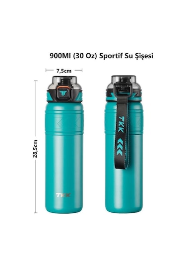 Tkk Çelik Termos Matara 900 Ml Turkuaz