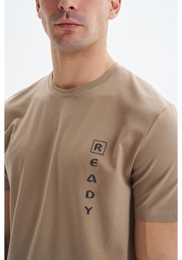 Arma Erkek Regular Fit Yazı Baskılı Süprem Bisiklet Yaka Tişört Y29344472402 Gri-bej G8 Gri