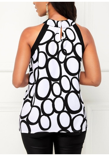 Munn Collection Kadın Reglan Kol Daire Yaka Desenli Asimetrik Süprem Bluz Desenli