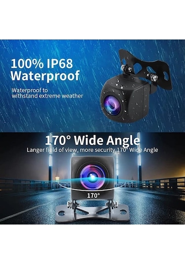 Navigold Ön Yan veya Arka  İç Dış Kullanıma Uyumlu 170 Derece Araç Kamerası