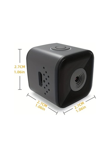 Xuweiwei Mini Security Camera 64gb 1080p Gece Görüşlü Taşınabilir Kamera Dahili Bataryalı Aı Hareket Algılama Usb Şarj Ev Pet Güvenliği Siyah