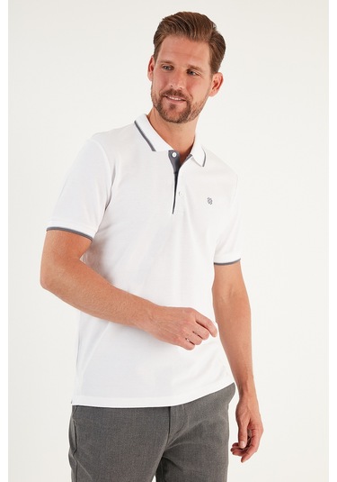 Buratti Pamuklu Slim Fit Şerit Detaylı Düğmeli Polo Yaka 5'Li Paket Erkek T Shirt 5902118S5 Siyah-Lacivertbordo-Beyaz-Vişnebeyaz-Haki