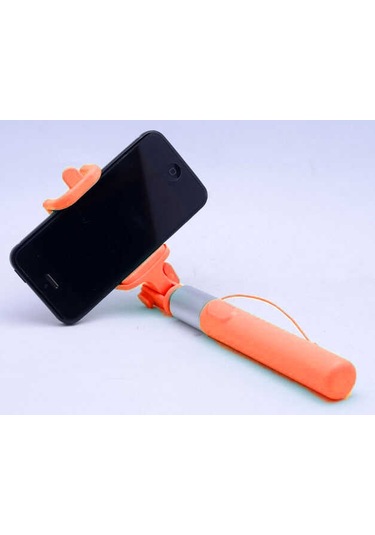 Kilifone - Selfie Çubuğu Monopad Selfie Çubuğu Kablolu - Turuncu - T4954