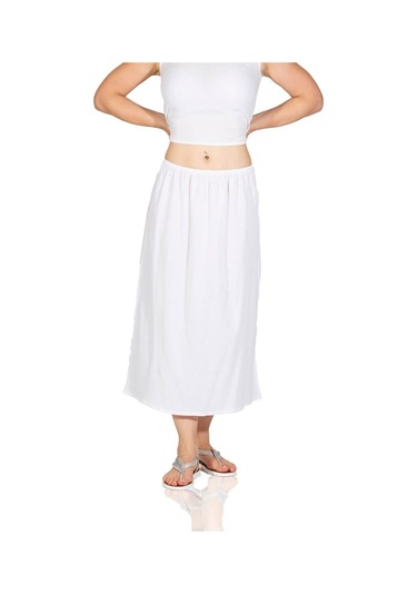 Jüpon Şile Bezi Pamuk Uzun Etek Astarı Tam Boy Jipon Beyaz Byz