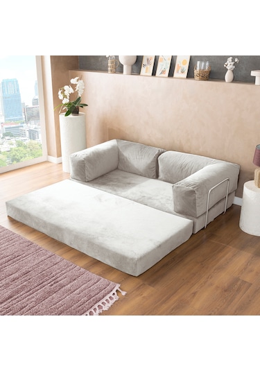 Argimo Godila Çok Amaçlı Sofa Çift Kişilik Yatak Koltuk Fildişi