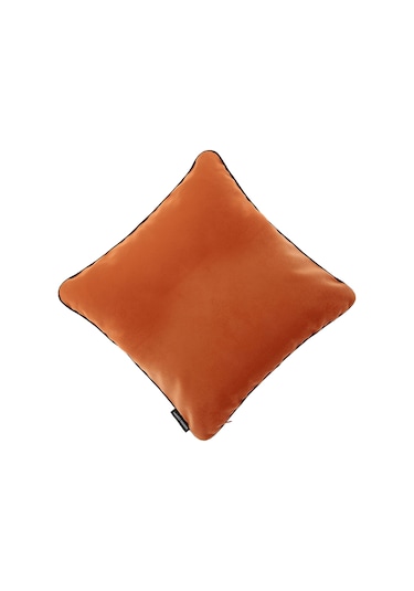 Biyeli Kırlent Yastık Kılıfı Turuncu Renk 45x45