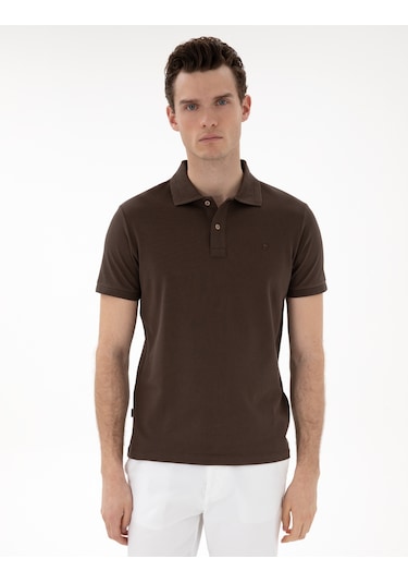 Pierre Cardin Erkek Kahverengi Tişört Basic 50302561-vr029 Kahverengi