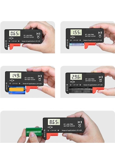168 Pro Dijital Ekran Evrensel Pil Test Cihazı Taşınabilir Pil Kapasitesi Göstergesi Pratik