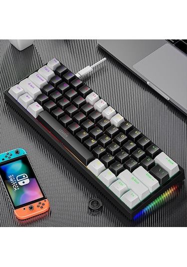 Leaven K620 Blue Switch Kablolu USB Type-c RGB Mekanik Oyuncu Klavye