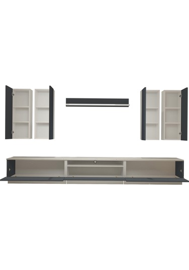 Decoraktiv Trendstyle 8d Mdf Tv Ünitesi Tv Sehpası Beyaz - Antrasit