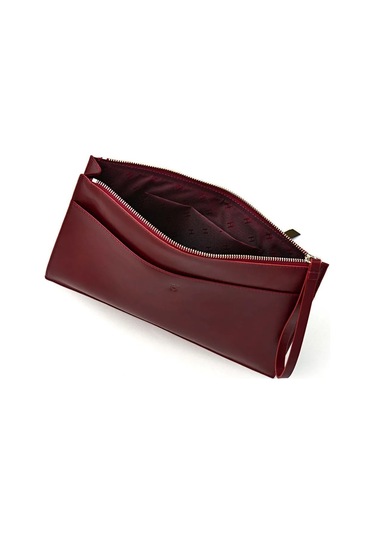 Beverly Kadın Bordo Deri Cepli Fermuarlı Rfid Korumalı Portföy Çanta Bordo