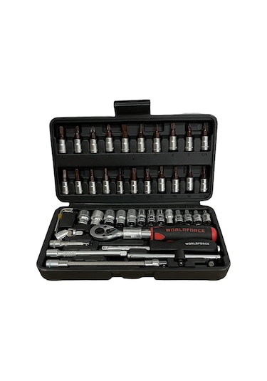 Worldforce 46 Parça S-Ultra 1/4" Uzatmalı Cırcır Lokma Takımı