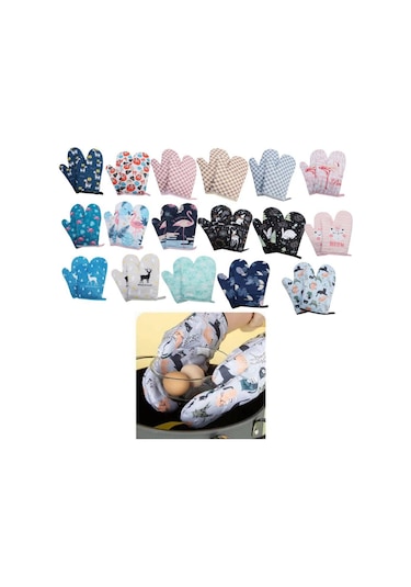 Haşlanma Önleyici Fırın Eldiveni Kaymaz Mutfak Eldiveni Mutfak Pişirme Eldiveni Mikrodalga Eldiven Pişirme C