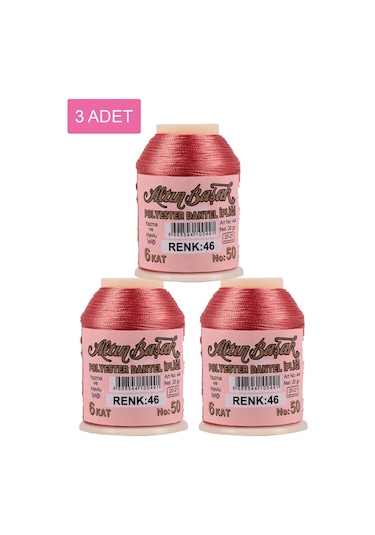 3 Adet Altınbaşak Oya Ve Dantel İpi 20 Gr - - No: 046